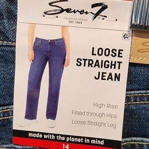 Seven7 Women's Blue Loose Straight Jeans